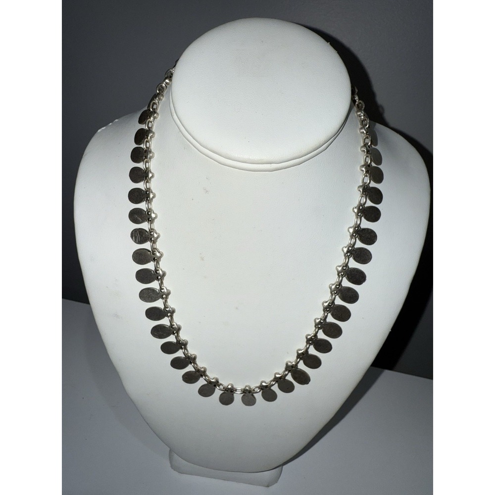Vintage Italian Votaré - Silver Tone Flat Charmed‎ Necklace